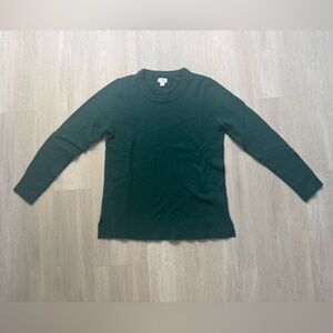 J. Crew Dark Green Crew Neck Sweater